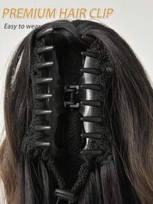 爪子馬尾延伸頭髮漸層16英寸自然波浪熱阻纖維合成馬尾髮飾，適用於女士和女孩日常使用 - 彩色 - 查看 10