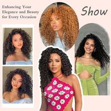 1/7 Packs Curly Crochet Hair GoGo Curl Crochet Hair For Women Natural Black Deep Wave Braiding Hair,Synthetic Bohemian Crochet Braid Water Wave Crochet Hair Extensions(12/14/18inch, 1B)