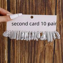 10pcs/40pcs Set Silver-Color CCB Exaggerated C-Shape Resin Earrings, Suitable For Party Gifts, Lightweight To Wear - New Models 1-40 Pairs - View 5