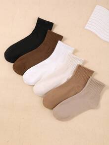 18/12/6 Pairs Women Winter Warm Crew Socks For Daily Life, Outdoor Sports Applicable, Black White Coffee Khaki Beige Casual Soft Breathabel Socks, Stocking Stuffers Mid-Calf Socks, Christmas Stocking, Christmas Xmas Thanksgiving Gifts, Stocking Stuffers For Women - Multicolor - View 6