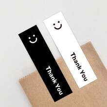 10张方形感谢贴纸，简约笑脸礼品封口贴纸，包装袋封口贴纸，不干胶标签 - 彩色 - 查看 5