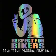 AD 1pc "Respect Cyclists" Removable 3D Reflective Car/Motorcycle Sticker - Multicolor - View 12