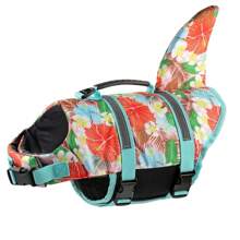 Metglad Star Patterned Shark Mermaid Design Dog Life Jacket With Reflective Stripes And Rescue Handle, High Visibility Pet Swimsuit, Adjustable High Buoyancy Vest Suitable For Small, Medium And Large Dogs - Royal Blue - View 11