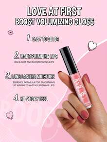 Misslyn Lucidalabbra volumizzante "Love At First Boost", lucidalabbra idratante, lucidalabbra lucido idratante a lunga durata e dolce, lucidalabbra volumizzante, rossetto a lunga tenuta ad alta pigmentazione, colore altamente pigmentato e lucentezza istantanea, lucidalabbra lucido, idratante, leggero e non appiccicoso