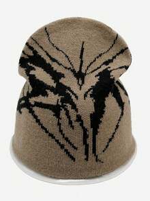 1pc Y2K Jacquard Knit Beanie Hat, Street Fashion Casual Acrylic Knit Hat, Suitable For Autumn/Winter, Halloween Winter Women - A - View 5