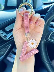 闪亮水钻字母钥匙扣 - 幸运水晶吊坠，闪亮合金饰物，适用于包包和背包 - 生日和特殊场合的完美礼物，钥匙链环包包背包饰物汽车挂件女士女孩礼物，钱包和手提包配件，字母表首字母 A-Z - 彩色 - 查看 25