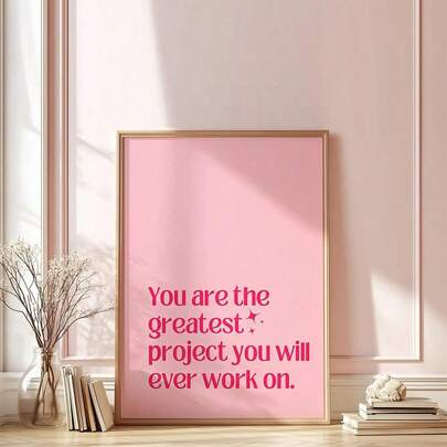 Inspirational Motto Canvas Poster, Modern Decorative Wall Art, Ink Lettering Affirmation Poster For Home, Office, Living Room, Bedroom Decor - Spring & Winter Indoor Decoration