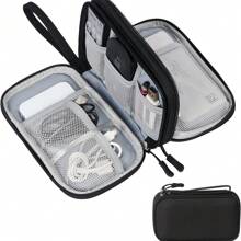 Dual Layer Waterproof Shockproof Electronics Organizer Bag, Portable Travel Charger Cable USB Drive Earphone Storage Pouch For Holiday Travel, Outdoor Activities Cable Organizer Charger Accessories Travel Essentials