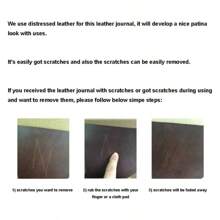 Leather Journal Writing Notebook Genuine Leather Bound Daily Notepad For Men Women Lined Paper 240 Kraft Pages, Handmade, Rustic Brown, 5x 7 In