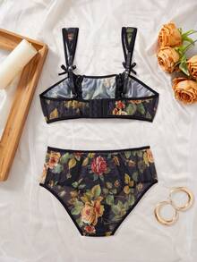 Bộ đồ lót gợi cảm cạp cao kiểu cung đình cổ điển gồm 2 món, chất liệu satin kẻ sọc hoa hồng, quyến rũ, thích hợp cho các buổi tiệc riêng tư. - Nhiều màu - Xem 8