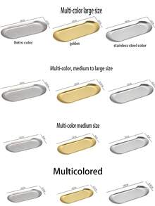 Storage Tray, Towel Tray, Home Decoration, Wedding Gift, Party Supplies, Perfect Choice For Daily Storage - Essential For Apartments, Customizable Jewelry And Decorative Tray Sets, Versatile Uses - Elegant Gold/Silver Color, Back To Campus Kitchen - Universal Housewarming, Christmas And Mother's Day Gifts | Fashionable Retro Style, Stainless Steel Material And Personalized Design