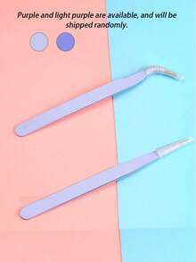 Bộ 2 nhíp dễ thương màu đen/xanh dương, đầu nhíp cong/thẳng nhiều màu sắc, nhẹ, tiện dụng để gắp nhãn dán và keo dán, dụng cụ hỗ trợ gia đình. - Nhiều màu - Xem 7