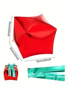 3 piezas de 22 pulgadas Globos con forma de caja de regalo metálica - Rojo, Verde y Dorado de Aluminio Globos de Fiesta Decoraciones con Cintas Surtidas para Bodas, Cumpleaños, Celebraciones Festivas, Decoraciones de Globos Navideños, Diseño Festivo, Acabado Brillante, Decoración de Celebración