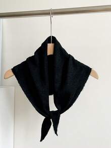 1pc Women Solid Color Triangular Wool Blend Women Scarf, Knitted Warm Decorative Elegant Retro Style Scarf, Suitable For Outdoor Travel, Spring, Autumn, Winter, Snow Season Women Winter Scarves For Dress - Multicolor - View 20