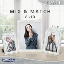 4x6 Cloudy White Picture Frame - Cape Cod Style 4 X 6 Photo Frame - Table Top Or Wall Mount - Bayou Collection - 1_ - View 4