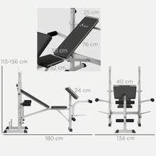 HOMCOM Adjustable Weight Bench With Squat Rack, Heavy Duty Bench Press Rack With Preacher Curl Pad, Leg Developer, Barbell Rack, Butterfly, Home Gym Strength Training Multiuse Workout Bench, Grey - Grey - View 2