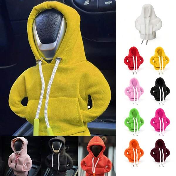 6 Paquete de Fundas para Perilla de Cambio de Coche, Divertidas Camisetas y Suéteres para Perilla de Cambio, Cálidos Suéteres y Camisas de Invierno para Cubrir la Perilla, Accesorios Novedosos para Interior de Automóvil, Regalos Universales para Cubrir la Perilla, Múltiples Colores Disponibles, Estilo Papá Noel, Estilo Bandera Americana