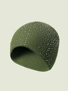 Starry Rhinestone Knitted Hat, Other Casual Elegant Street Style Acrylic Knit Cap, Autumn/Winter Valentines - Multicolor - View 23