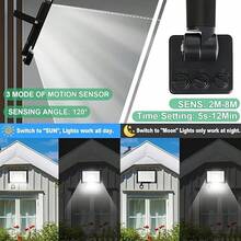 防水LED泛光灯，带可调节运动传感器 - 30W/50W，冷白光，适用于室内外，黑色铝合金材质，LED泛光灯