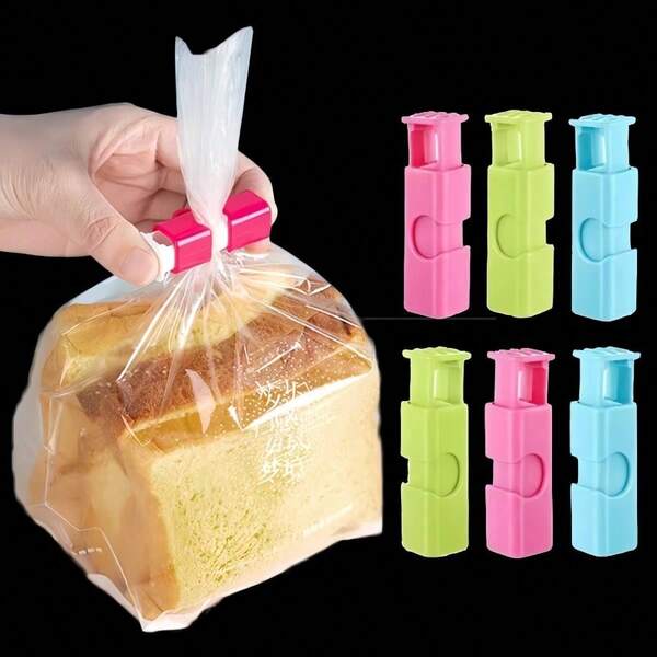 3PCS Portable Sealing Clip, Suitable For Plastic Bags And Bags - Home Preservation Tools - Random Color Shipping