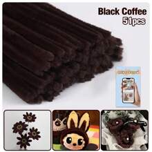 51 件/套超值装 DIY 管道清洁器散装带教程视频，适合花朵，60 种颜色加密雪尼尔茎，适合返校季节，30 厘米彩色管道清洁器工艺用品彩色雪尼尔茎，管道清洁器毛绒金属丝茎有线扭棒发带，价格实惠，质量好，漂亮，非常适合商务 Ganda Ng Kulay 质量好，颜色不一样 - 彩色 - 查看 61