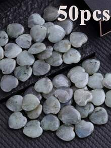 1/5/20/50PCS Heart Shaped White Sparkling Crystal Stone Heart Crystal Polished Meditation Balancing Energy Gifts For Loved Ones Multifunctional Interior Decoration Jewelry Making Gemstones - Màu Xám nhạt - Xem 10