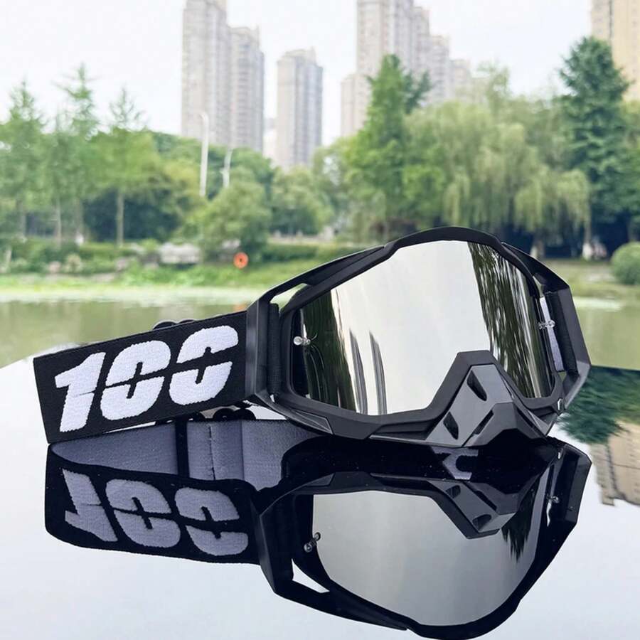 100 Motorcycle Goggles Cycling Glasses Outdoor Off-Road Ski Sport MX ATV Dirt Bike Racing Glasses Motocross Goggles Bike - chỉ có kính bảo hộ - Xem 1
