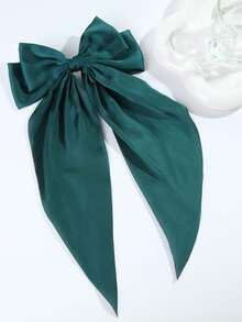 2pcs/Set Black & White Satin Oversized Bow Hair Clips, Large Size With Flowing Ribbons - Suitable For Girls And Women, Fits Various Hairstyles, Ponytail And Bun, Great For Back To School, Halloween Events And Daily Wear, Halloween Accessories, Fall, Festival, Rave Accessories, Claw Clips, Hair Claws, Hair Slide, Hair Barrettes, Fall Fashion, Autumn, Winter Outfit For Women, Bows, Cute, Hair Accessories - Multicolor - View 8