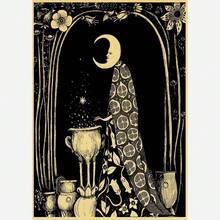 1 件/3 件墙面艺术海报可选框架复古抽象女巫生活墙面艺术海报印刷森林巫术装饰画卧室家居 - 彩色 - 查看 16