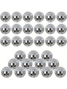 20 Stücke Mini Discokugeln silbrig hängende Dekorationen reflektierende Spiegelkugeln 70er Disco Party Zubehör für Weihnachten Festlichkeiten, perfekt für Halloween, Weihnachten, Geburtstag, Hochzeitsfeier Dekorationen