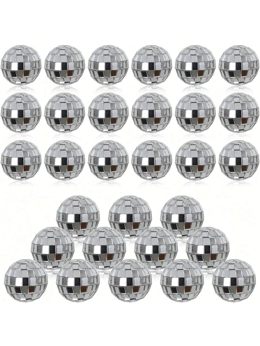 20 Stücke Mini Discokugeln silbrig hängende Dekorationen reflektierende Spiegelkugeln 70er Disco Party Zubehör für Weihnachten Festlichkeiten, perfekt für Halloween, Weihnachten, Geburtstag, Hochzeitsfeier Dekorationen