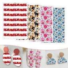 1 coală de hârtie de transfer pentru lut polimeric, imitație de marmură retro abstract flori lut transfer hârtie pentru cercei din lut polimeric, vintage flori margarete transfer hârtie lut bijuterii pictură în ulei bijuterii - Multicolor - Vizualizare 2