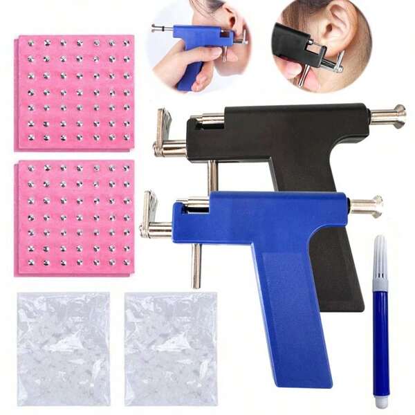 Professional Ear Piercing Kit With 98pcs Earrings Studs-Reusable Ear Piercing Gun