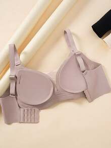 3pcs Seamless Bras For Small Bust Women, Thin Padded Deep V One-Piece Wireless Backless Bras - Multicolor - View 2