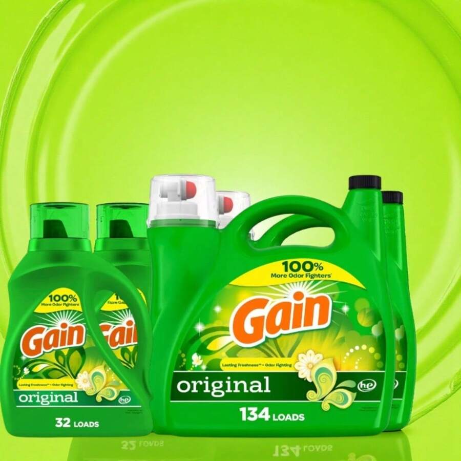 Original HE Liquid Laundry Detergent - 46 Fl Oz (32 Loads) - Long-Lasting 6-Week Freshness - Odor Fighting Formula - HE & Standard Washer Safe - Classic Crisp Scent - Works In Cold Water