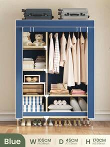 This Wardrobe Is 41.34 Inches Long, Approximately 105 Cm. It Can Be Quickly Assembled Without Tools, Usually With Detailed Instructions. Disassembly Is Also Very Easy, Making It Convenient To Move And Store. The Fabric Part Can Be Cleaned Regularly To Keep It Tidy.