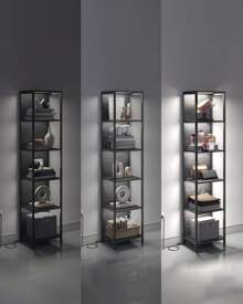 6-Tier LED Bookcase, Bookshelf With Dimmable Lights, Storage Shelf With Steel Frame, 30.3 X 40 X 178.6 Cm, For Living Room, Bedroom, Office, Ebony Black