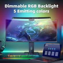 RGB Screen Light, Touch Dimmable Computer Lamp Strip, LED Screen Hanging Lamp, Gaming/Office Eye-Care Monitor Light With USB, Magnetic Attachment, RGB Backlight For Desktop Computer/Laptop/Display/Desk/Computer Desk/Live Streaming/ESports Gaming - Monitor Screen Light - View 2