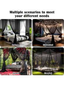 Mosquito Net: Single Opening Dome Mosquito Net / 4-Opening Mosquito Net, Hanging Mosquito Net, Hanging Suspended Anti-Mosquito Net Curtain, Home Bedroom Palace Floor-Standing Mesh Canopy, Dome Fit For Beds Under 1.5M, Square Fit For Beds Under 1.8M, Bedroom Outdoor Decor, Children Baby Adult Bed Decor, No Lighting - Multicolor - View 9