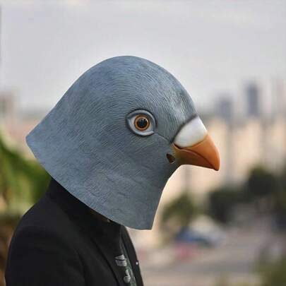 1 pièce Masque de pigeon vif et mignon, accessoire de costume en latex, accessoire de costume d'Halloween, décoration de bar et de club, accessoire photo, accessoire de représentation sur scène; 1 pièce Coiffe de homard vive et mignonne, masque animal en latex, représentation sur scène, costume de pinces de crabe, gants de homard en latex créatifs drôles et mignons, coiffe de homard en latex, gants de pinces de crabe avec grandes pinces, accessoires de soldat crabe et de général crabe
