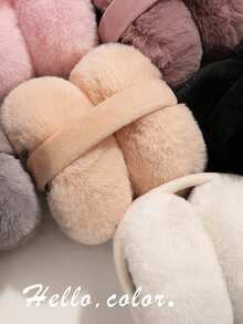 1 Pair Solid Color Plush Earmuffs, Foldable Soft Warm Earmuffs For Men & Women, High-Quality, Windproof, Suitable For Cycling, Autumn/Winter Winter Warm - Multicolor - View 6