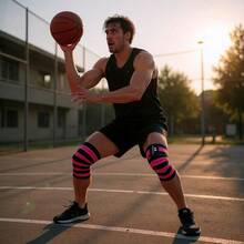 GOGI SPORTS Knee Wraps Vendas Para Rodilla Calidad Premium Crossfit Gym - Rosa coral - Ver 5
