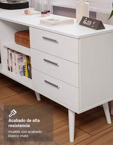 Tocador de Esquina para Maquillaje o Escritorio Madesa Color Blanco - Blanco - Ver 9