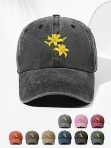 1 件男女通用复古雏菊花印花棒球帽，时尚百搭设计，适合户外活动、徒步旅行、日常穿着，可调节 - D - 查看 13