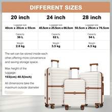 Suitcase 20 24 28 Inch Cabin Carry On Check In ABS PC Hard Shell Spinner Wheels Lock Small Medium Large Travel Luggage Set For Holiday Family - 乳白色 - 查看 3