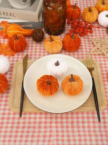 1/6/12/18/24PCS Velvet Pumpkin Decor Set - Halloween Thanksgiving Fall Home Decor Artificial Pumpkins For Autumn, Indoor Outdoor, Bedroom Decor,Home Decor,Wedding Decor,Room Decoration Stuff,Table Centerpiece, Fireplace Mantel, Harvest Party, Birthday Gift,Fall Decor,Halloween Decor (Orange, Caramel, White)