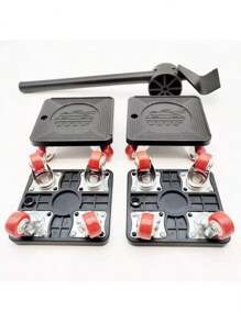 5 件/套重型家具搬运滚轮，冰箱洗衣机家具移动轮，多功能轻松旋转脚轮，塑料便携式家具升降机 - 彩色 - 查看 4