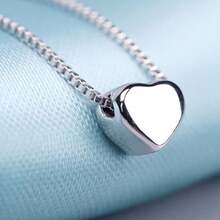 1 Piece Fashion Shiny Heart Necklace Women's Heart Pendant Silvery, Heart Charm Chain Women, Chain Women's Heart, Chain With Heart Pendant, Jewellery The Best Gifts For Women Girlfriend - Love type - View 9