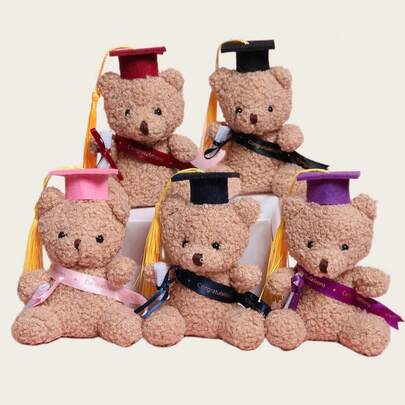 Graduation Edition Plush Teddy Bear Stuffed Animal Mini Bear, Equipped With A Graduation Cap Doll, Class Number, Graduation Stuffed Bear, Loose Graduation Bear Cap And Congratulatory Sash. It Is A Gift For Students, Suitable For Decoration In Graduation Gifts, Valentine's Day, Weddings And Birthday Celebrations.