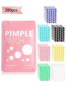 2240pcs Star-Shaped Stickers (7 Colors), Face Stickers - Fragrance-Free, Paraben-Free - Unisex, Suitable For All Skin Types, Fragrance-Free, No Other Ingredients 1400/1120/560/280/40pcs